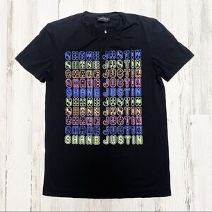 Shane Justin ‘ Retro Tee ‘ in Black - Neon